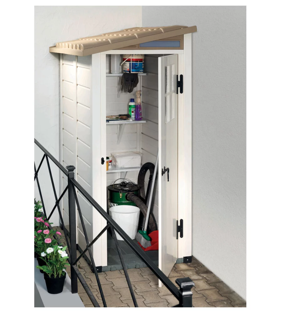 CASETTA DA GIARDINO IN PVC GAROFALO "TUSCANY EVO 100.1P TERRACE" L.95 X P.139 X H.201